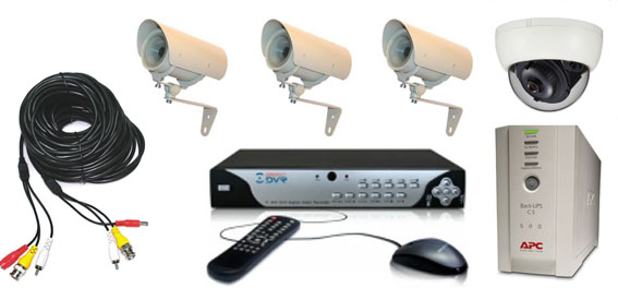 Комплект видеонаблюдения econom : 4 цветных камеры и регистратор 